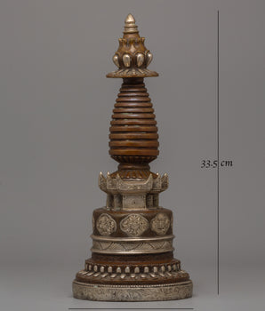 Handmade Traditional Kadampa Stupa | Symbol of Enlightenment and Spiritual Devotion