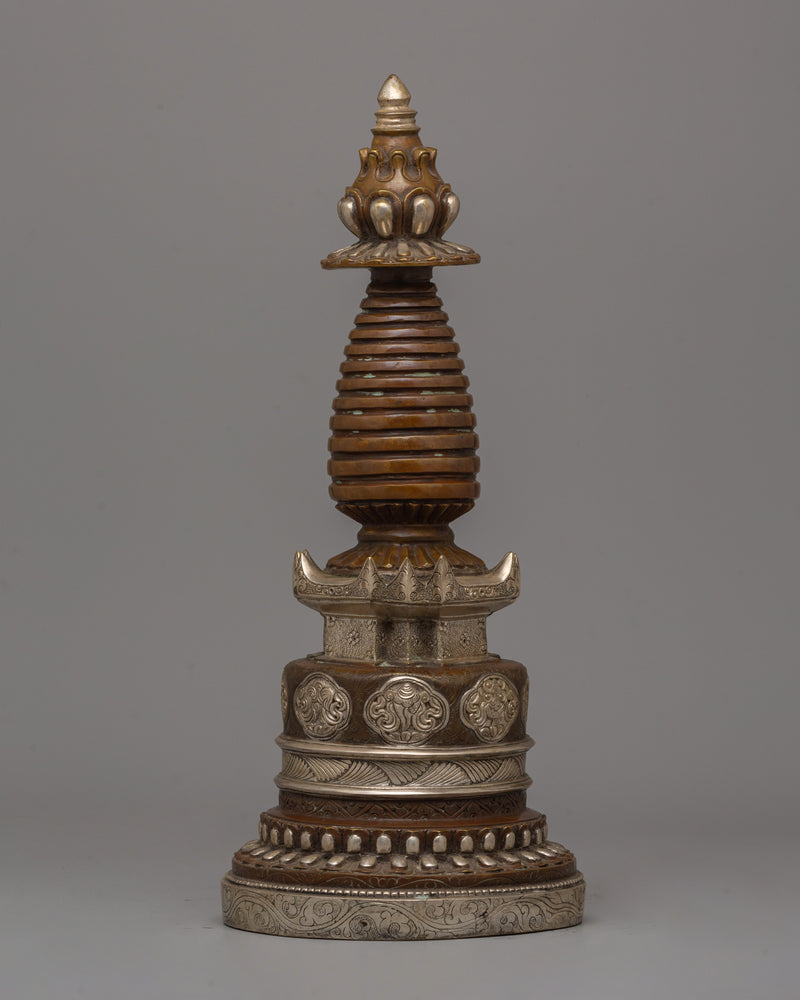 Handmade Traditional Kadampa Stupa | Symbol of Enlightenment and Spiritual Devotion