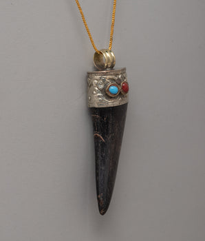 Handcrafted Ethically Sourced Goat Horn Pendant | Spiritual Significance