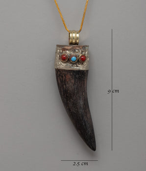 Ethical Goat Horn Pendant Locket | Spiritual Protection