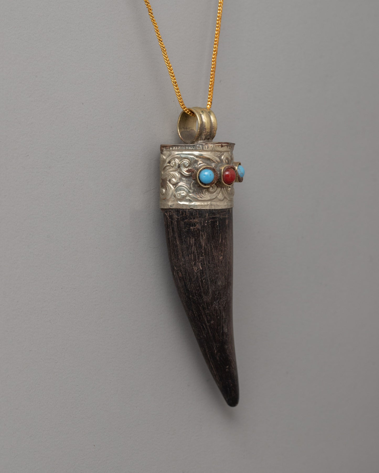 Ethically Sourced Goat Horn Coral Pendant | Spiritual Protection and Elegance