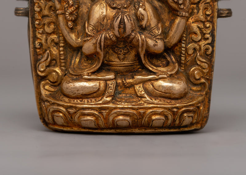 Avalokiteshvara Ghau Box |  Sacred Buddhist Artifact of Compassion