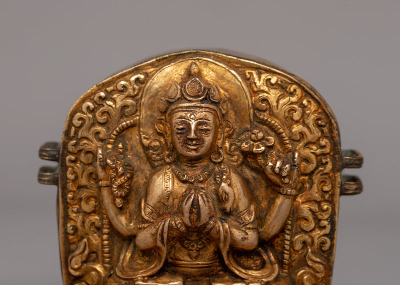 Avalokiteshvara Ghau Box |  Sacred Buddhist Artifact of Compassion