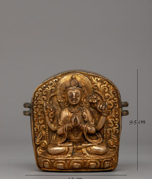 Avalokiteshvara Ghau Box |  Sacred Buddhist Artifact of Compassion
