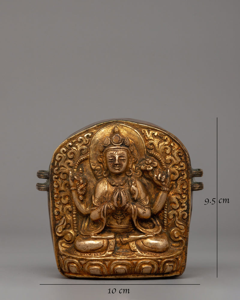 Avalokiteshvara Ghau Box |  Sacred Buddhist Artifact of Compassion