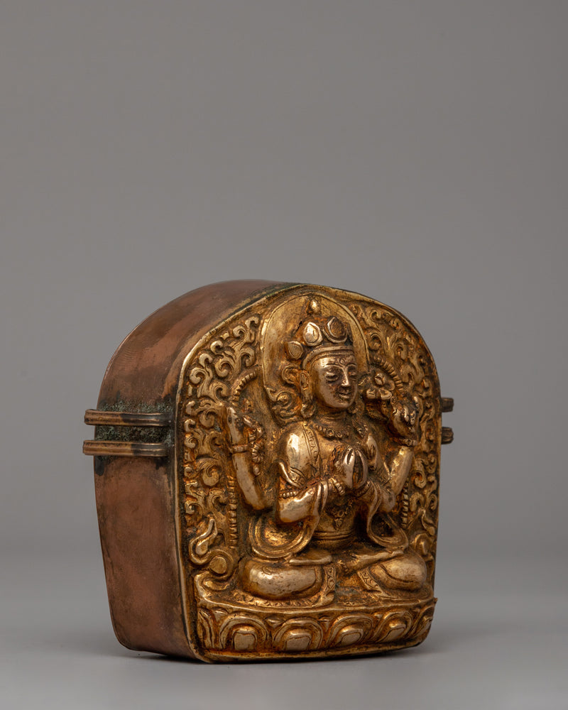 Avalokiteshvara Ghau Box |  Sacred Buddhist Artifact of Compassion