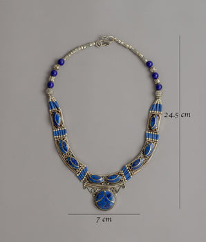 Handcrafted Lapis Lazuli Necklace | A Timeless Statement Piece