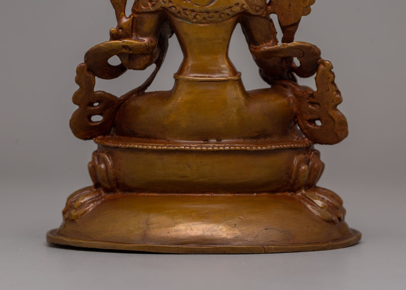 Green Tara Statue in Oxidized Copper | Spiritual Home Decor