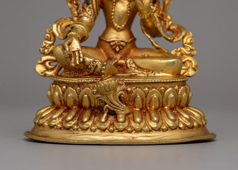 Gold-Plated Green Tara Statue | Meditation &amp; Spiritual Home Decor