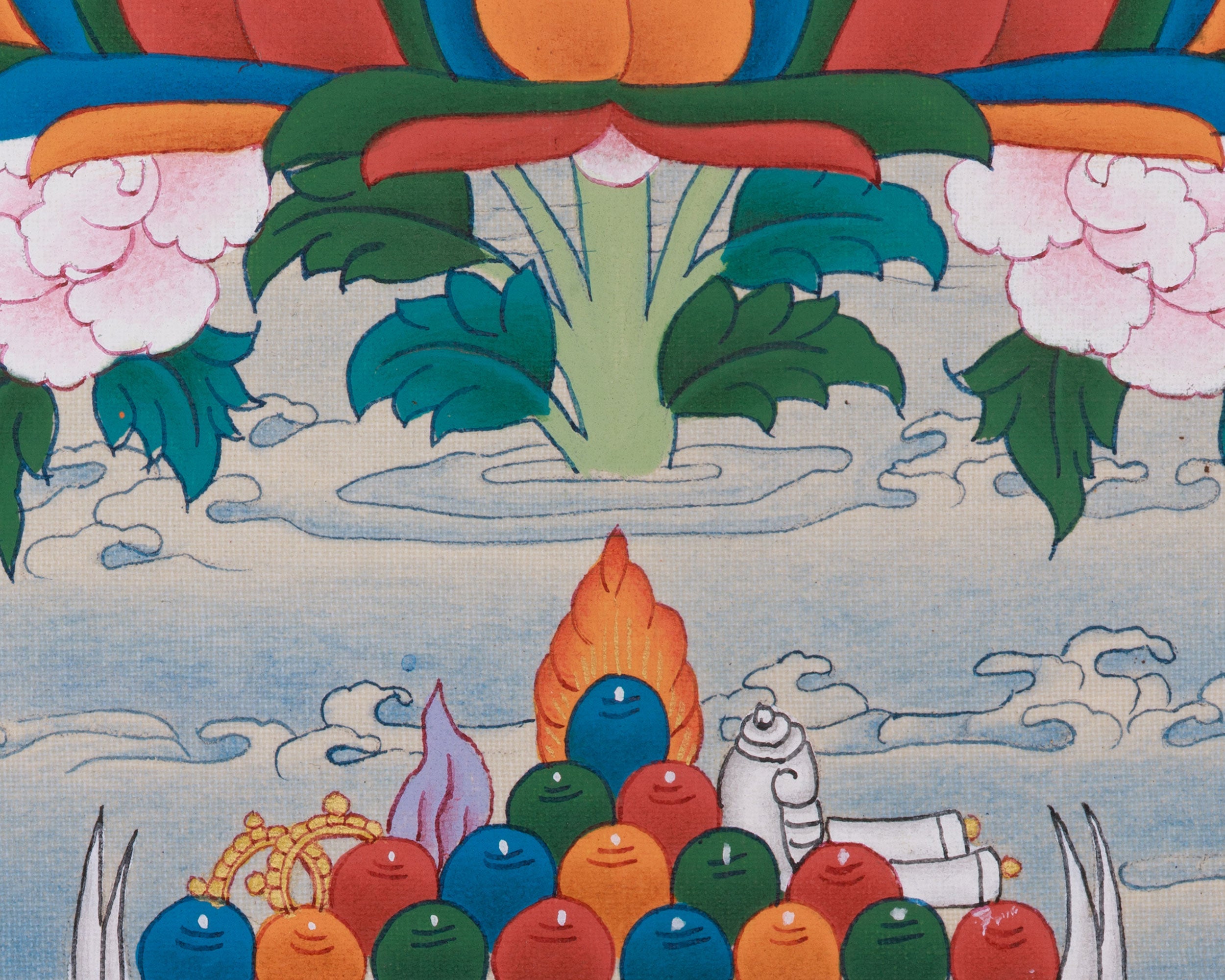 Hand-Painted Sacred Art Of Manjushri | Bodhisattva Artwork | Meditation Altar