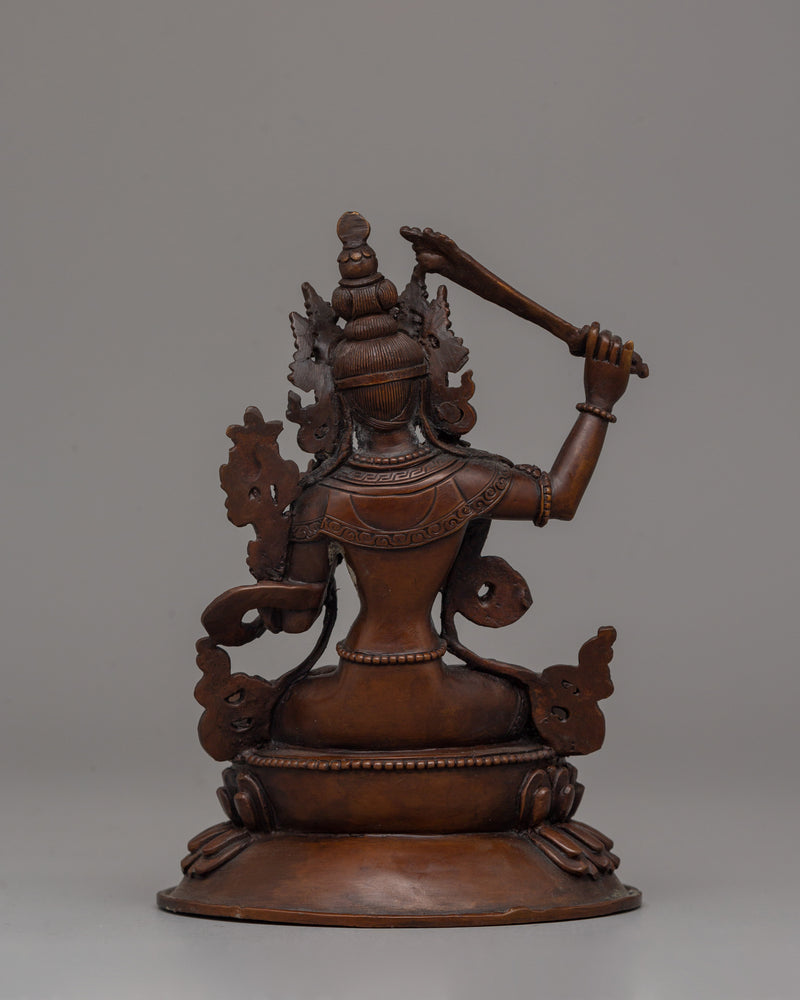 Oxidized Copper Manjushri Statue | Meditation and Spiritual Decor