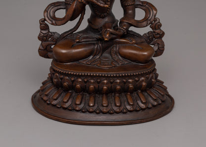 Oxidized Copper Vajrasattva Statue | Tibetan Buddhist Deity