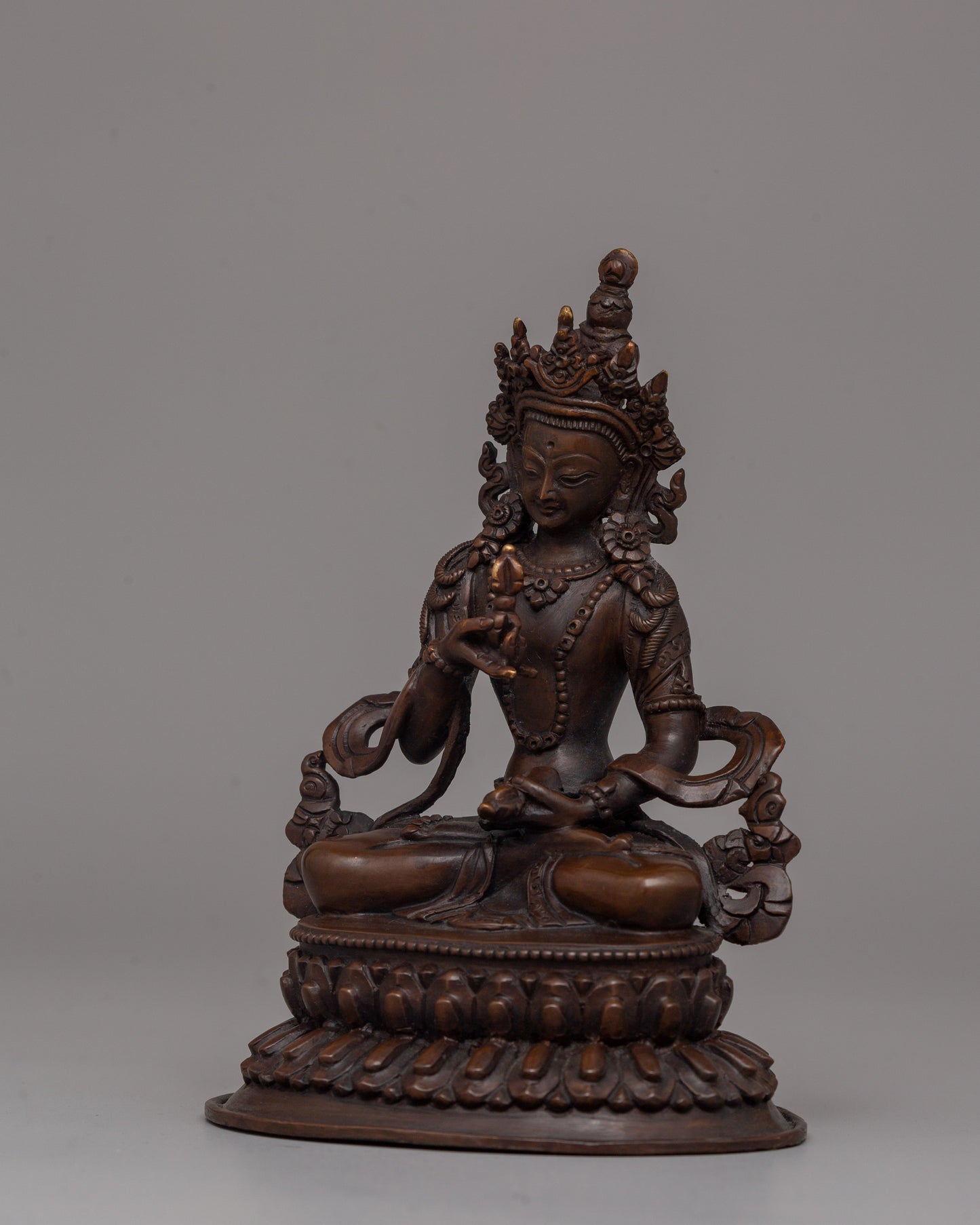 Oxidized Copper Vajrasattva Statue | Tibetan Buddhist Deity