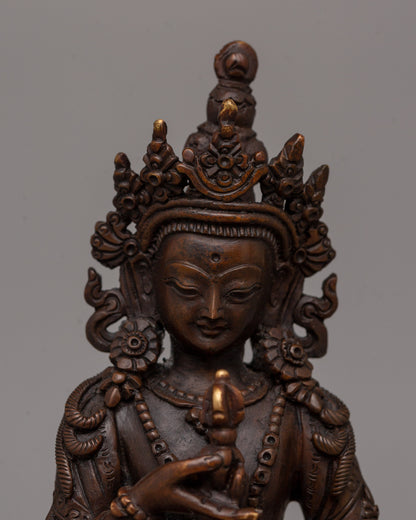 Oxidized Copper Vajrasattva Statue | Tibetan Buddhist Deity