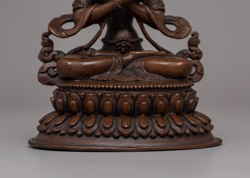 Vajradhara Sculpture In Embracing Mudra | Dharmakaya Buddha Artwork