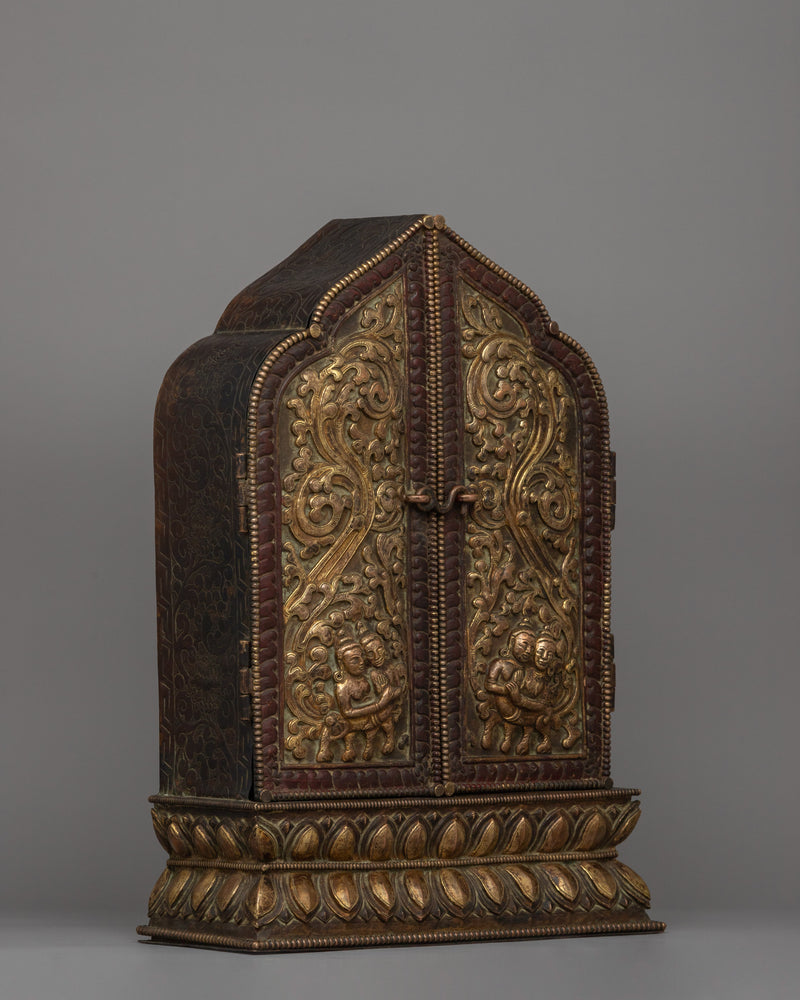 Gold Plated Foldable Ghau Box | Religious Item for longevity and success