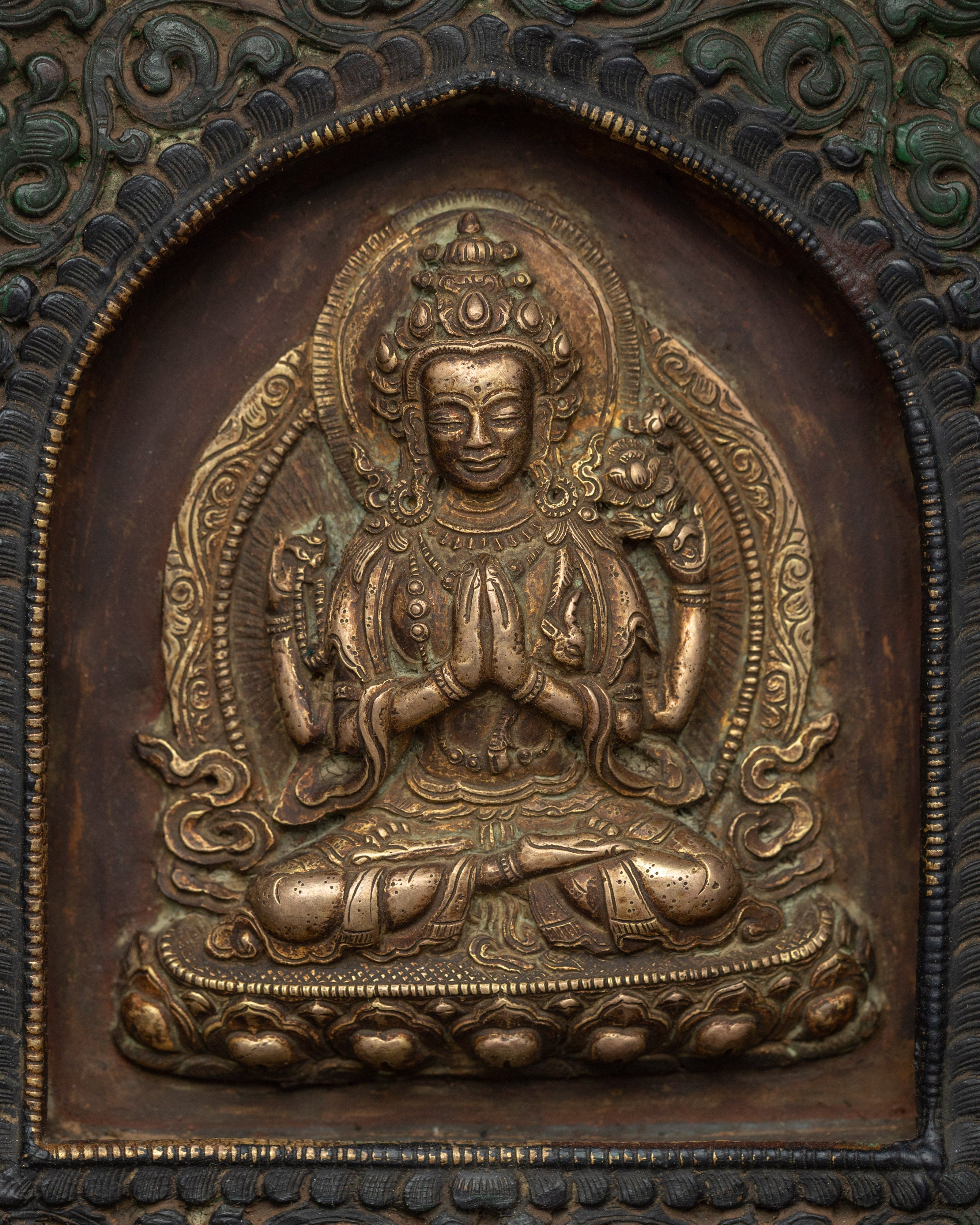Gold Plated Foldable Ghau Box | Religious Item for longevity and success