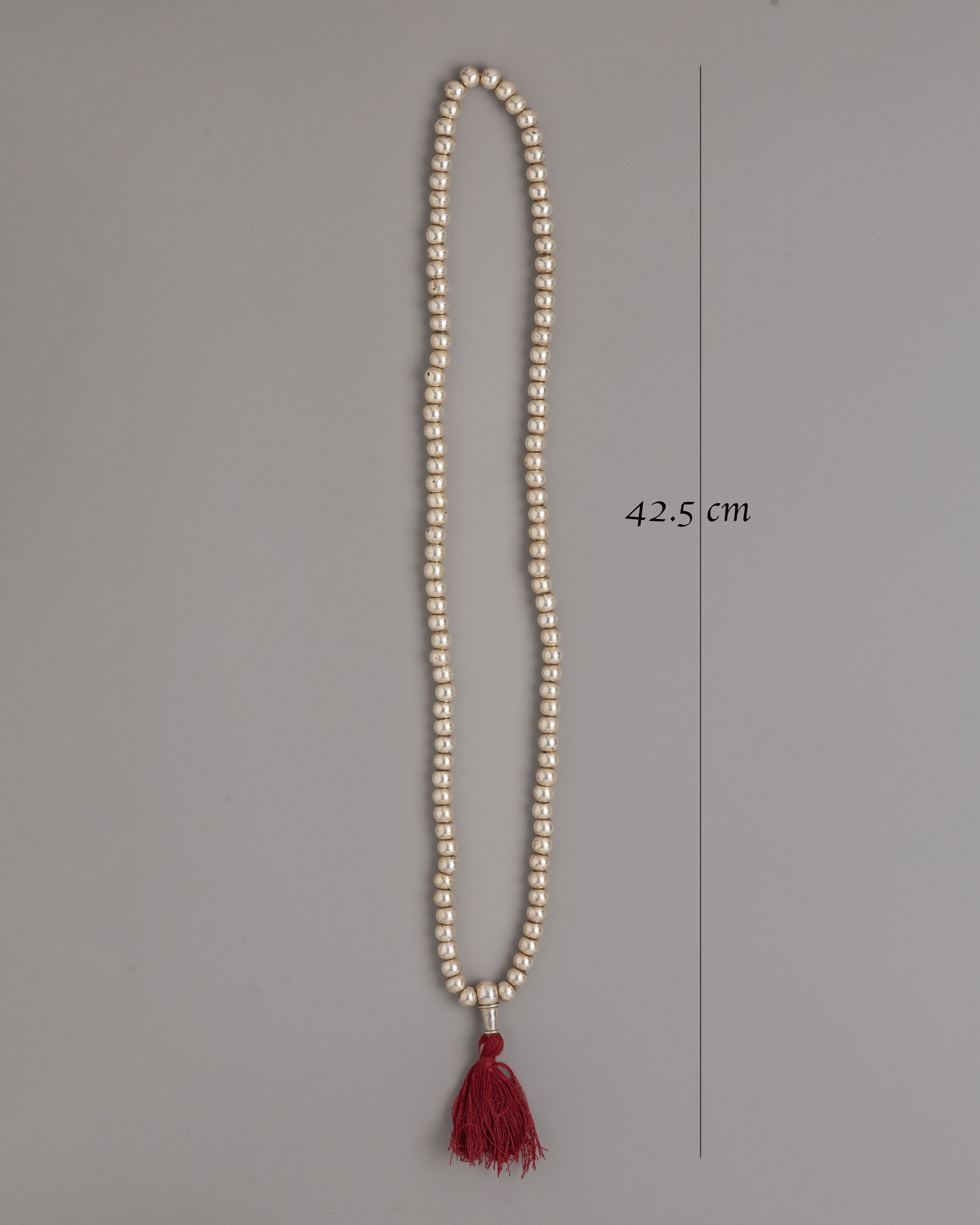 90% Silver Prayer Mala Beads | Spiritual Tool for Mantra