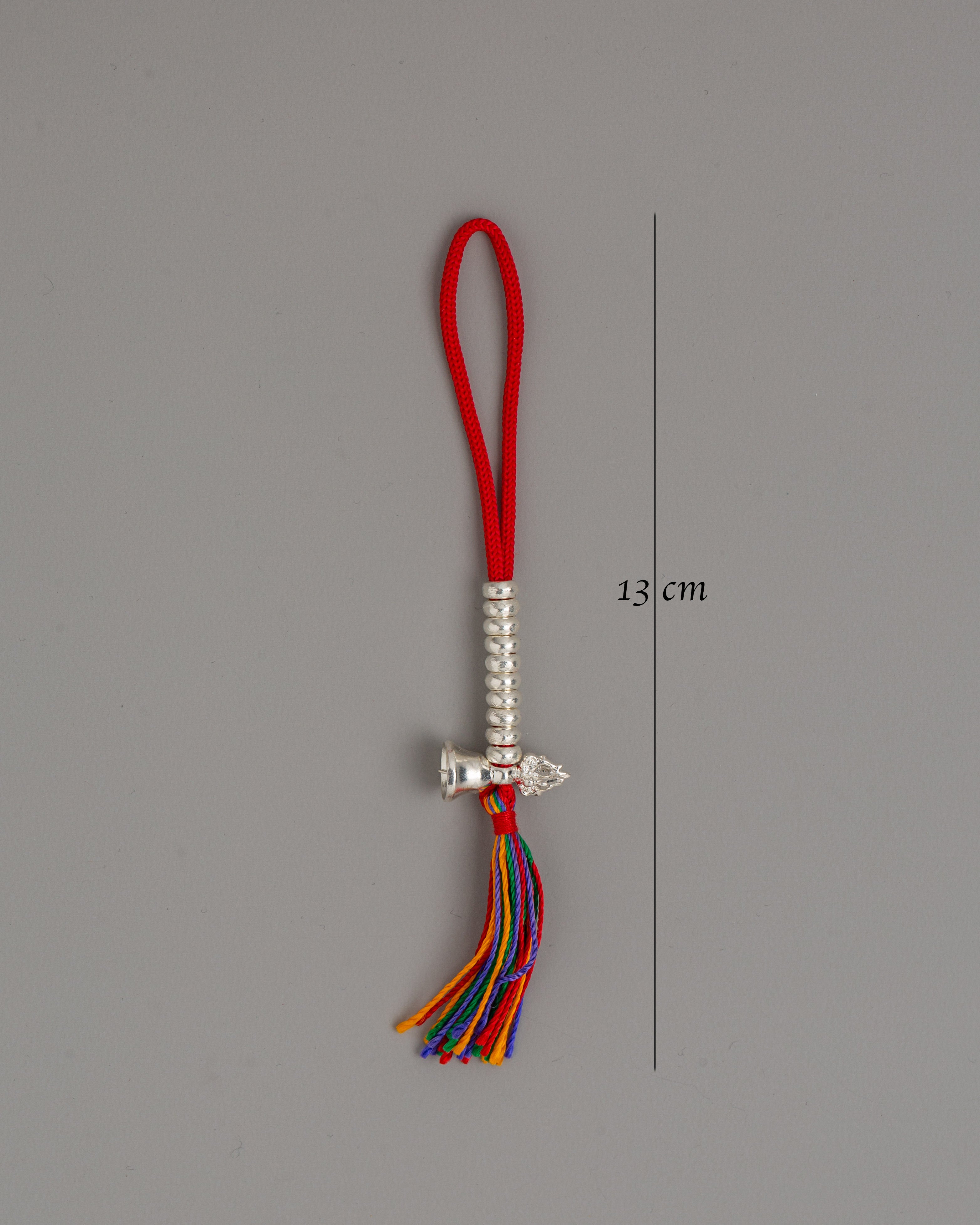 Silver Chupsel with Multicolor Tassels | Handmade Buddhist Accessory