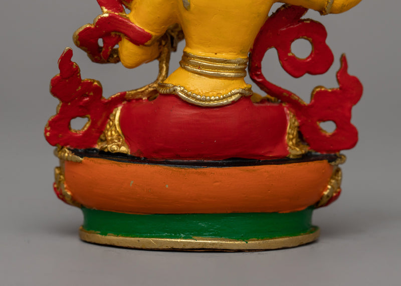 Gold-Plated Manjushri Sculpture |  Wisdom and Enlightenment Buddhist Sculpture