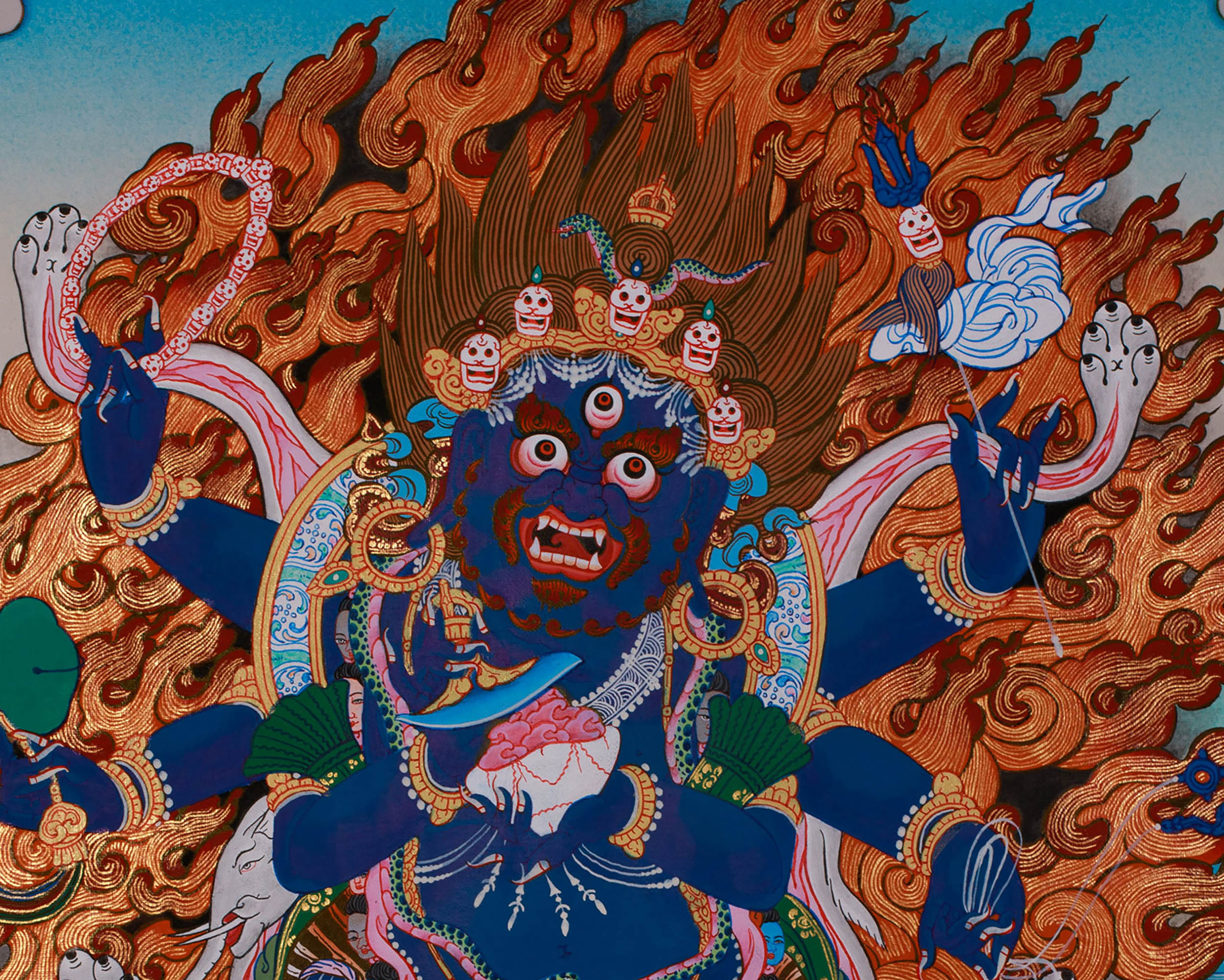 Six Arm Mahakala Thangka | Wrathful Manifestation of The Buddha