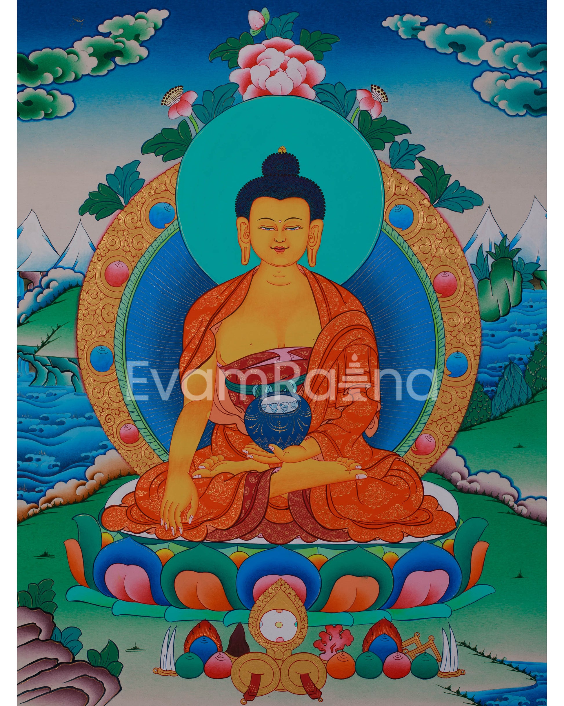 Hand Painted Shakyamuni Buddha Thangka 