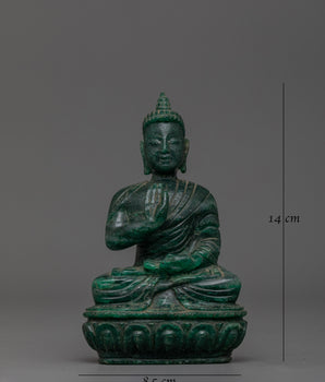 Hand-Carved Nephrite Stone Amoghasiddhi Buddha Statue | Perfect for meditation