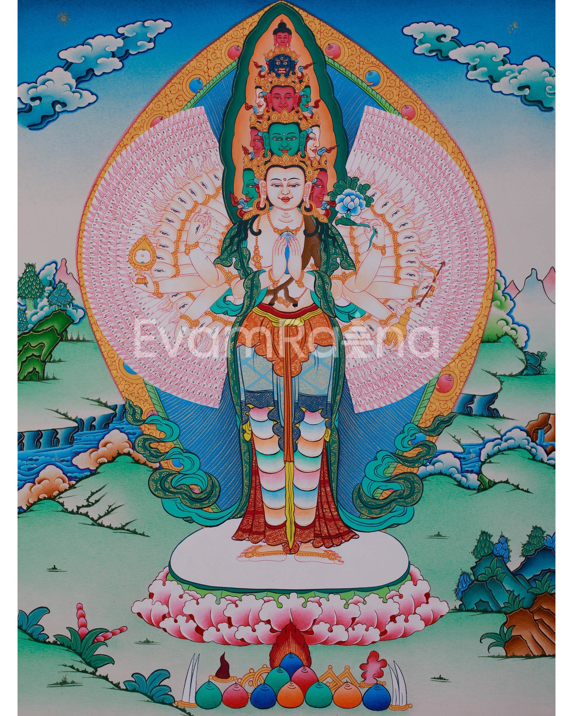 One Thousand Armed Avalokiteshvara Thangka