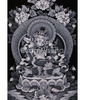 Black and White Vajrasattva Consort Painting 