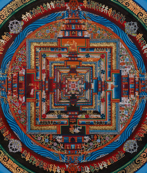 16 Inch Kalachakra Mandala | Wheel of Time | Tibetan Art for Balance and Healing