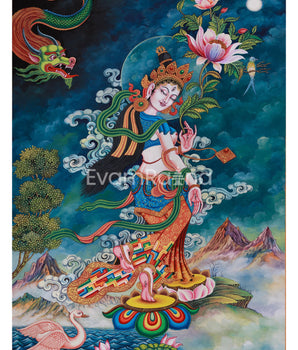 Compassionate Dolma Karpo, White Tara Thanhgk | Tibetan Buddhist Goddess of Compassion & Healing