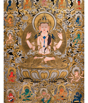 Grand 4-Arms Avalokiteshvara Thangka 