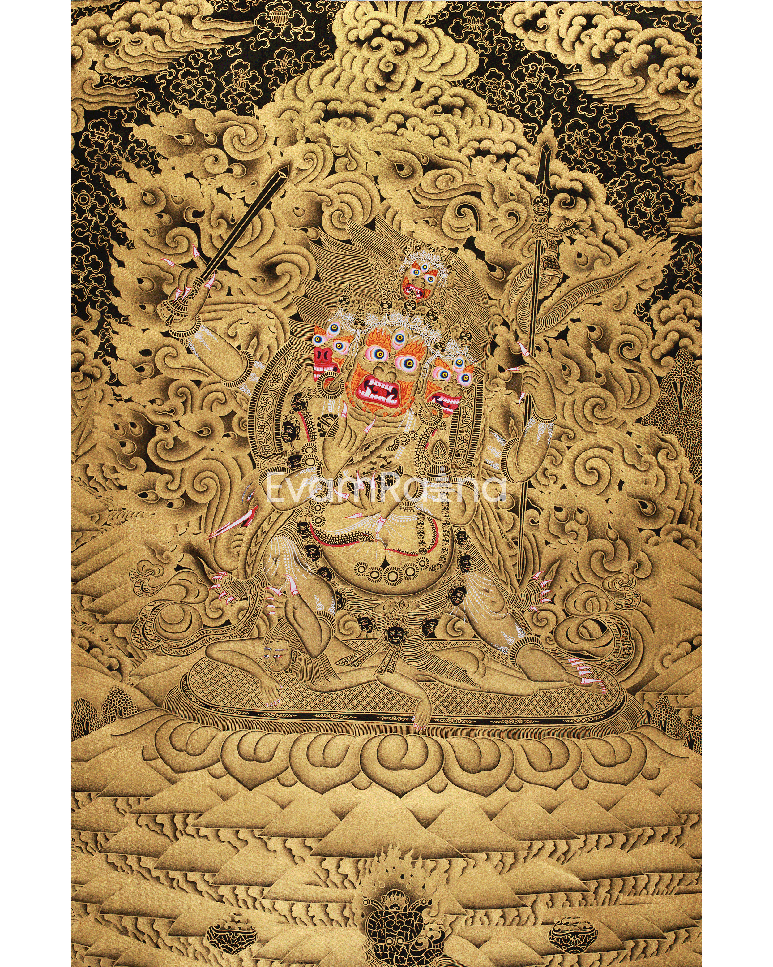 Majestic Chaturbhuja Mahakala Thangka