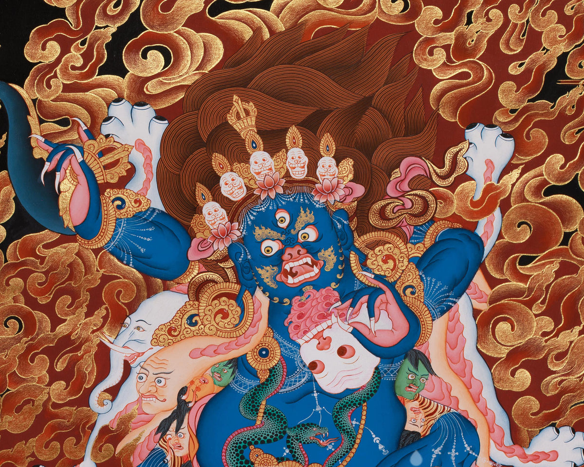 Fierce Yama Dharmaraja | Wrathful Dharma Protector and Lord of Death in Tibetan Buddhist Tradition