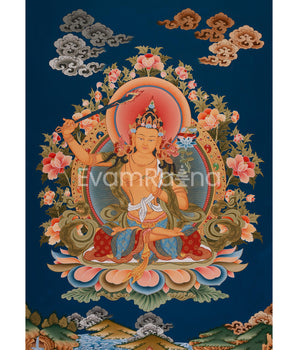 Hand-Painted Bodhisattva Manjushree Thangka