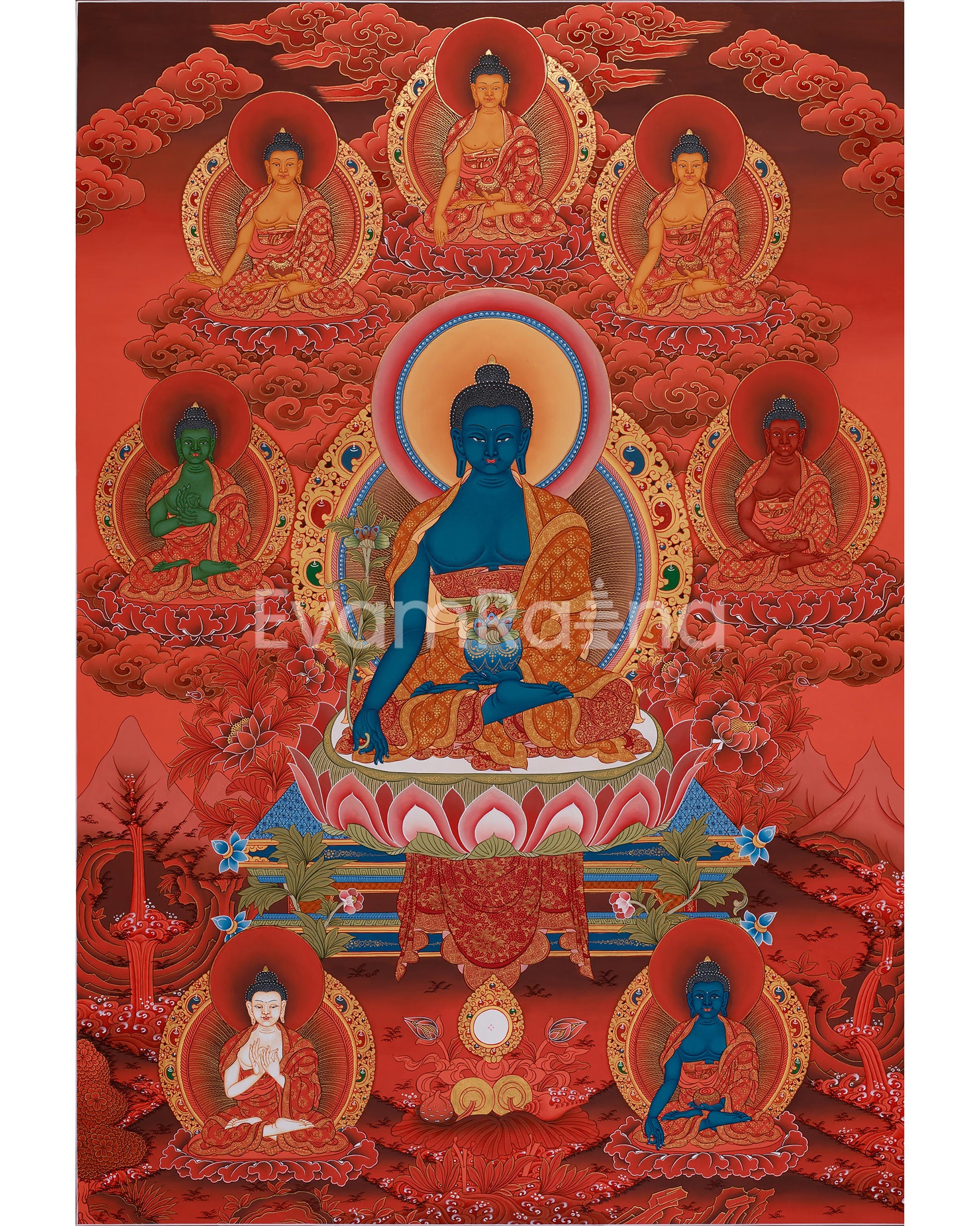 healing-buddha-with-dhyani-buddhas