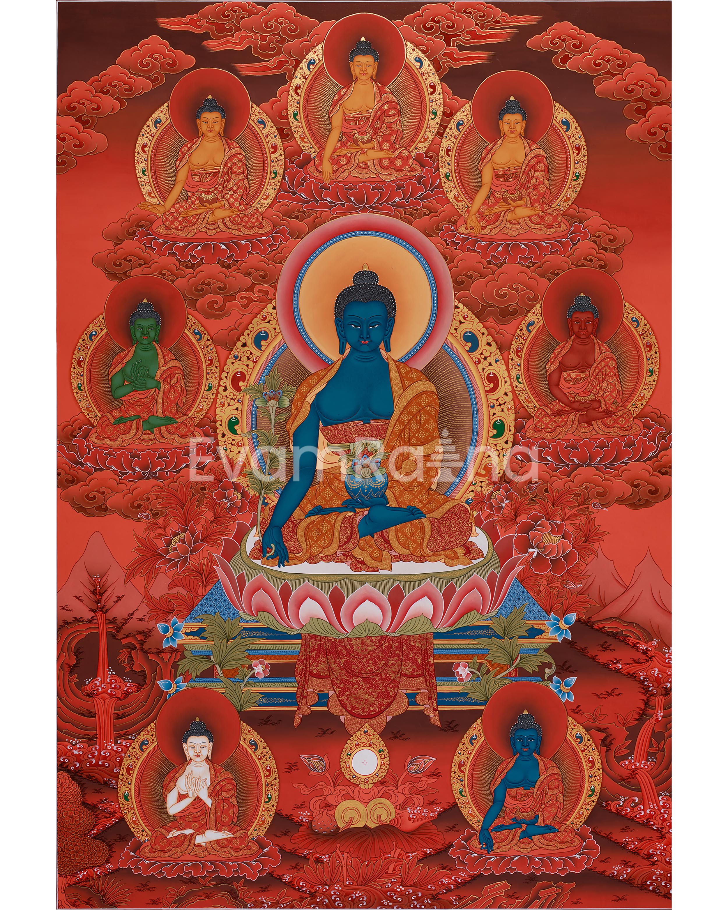 healing-buddha-with-dhyani-buddhas