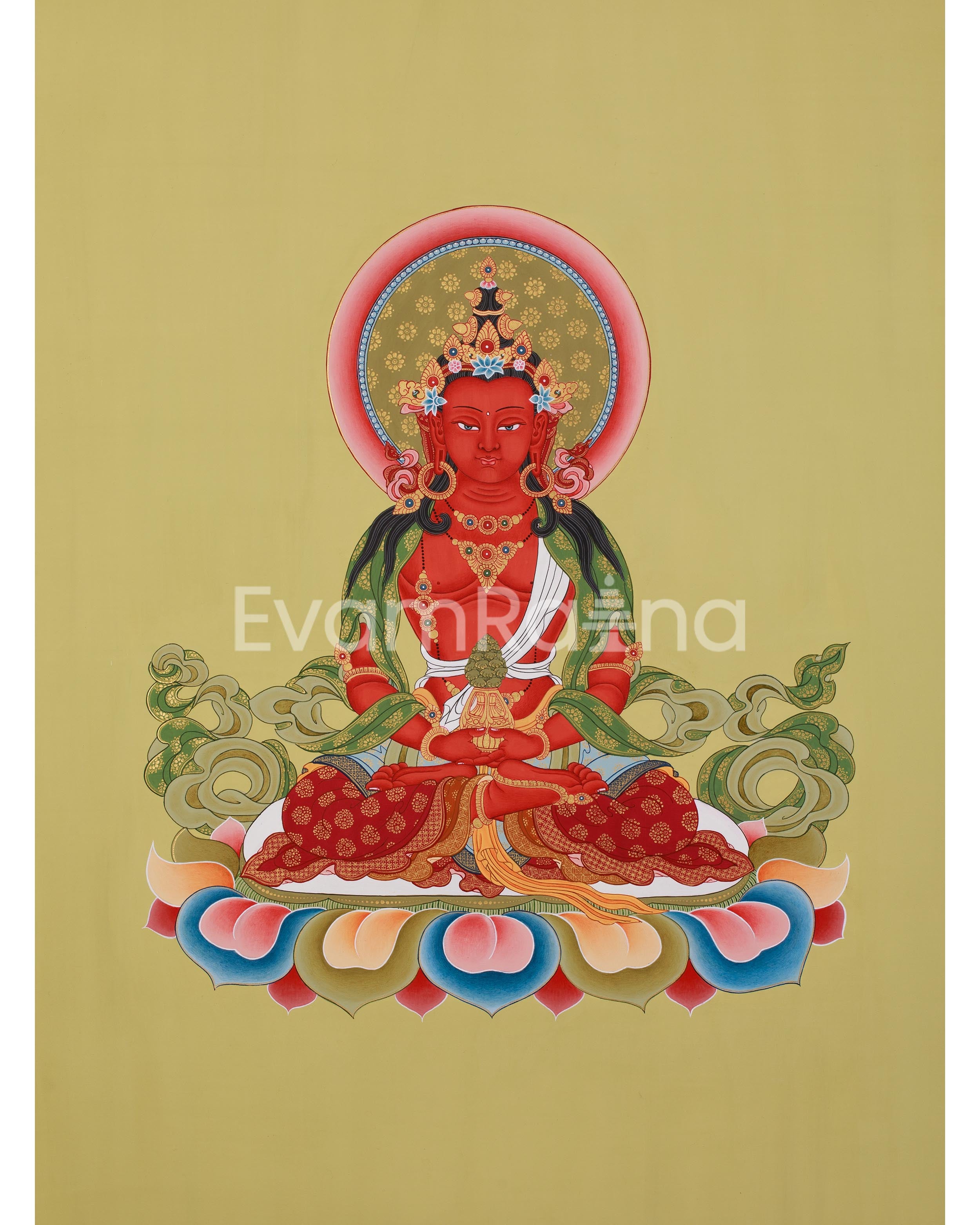 24-Inch Amitayus Buddha Thangka 