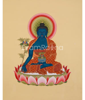 Blue Healing Buddha Thangka