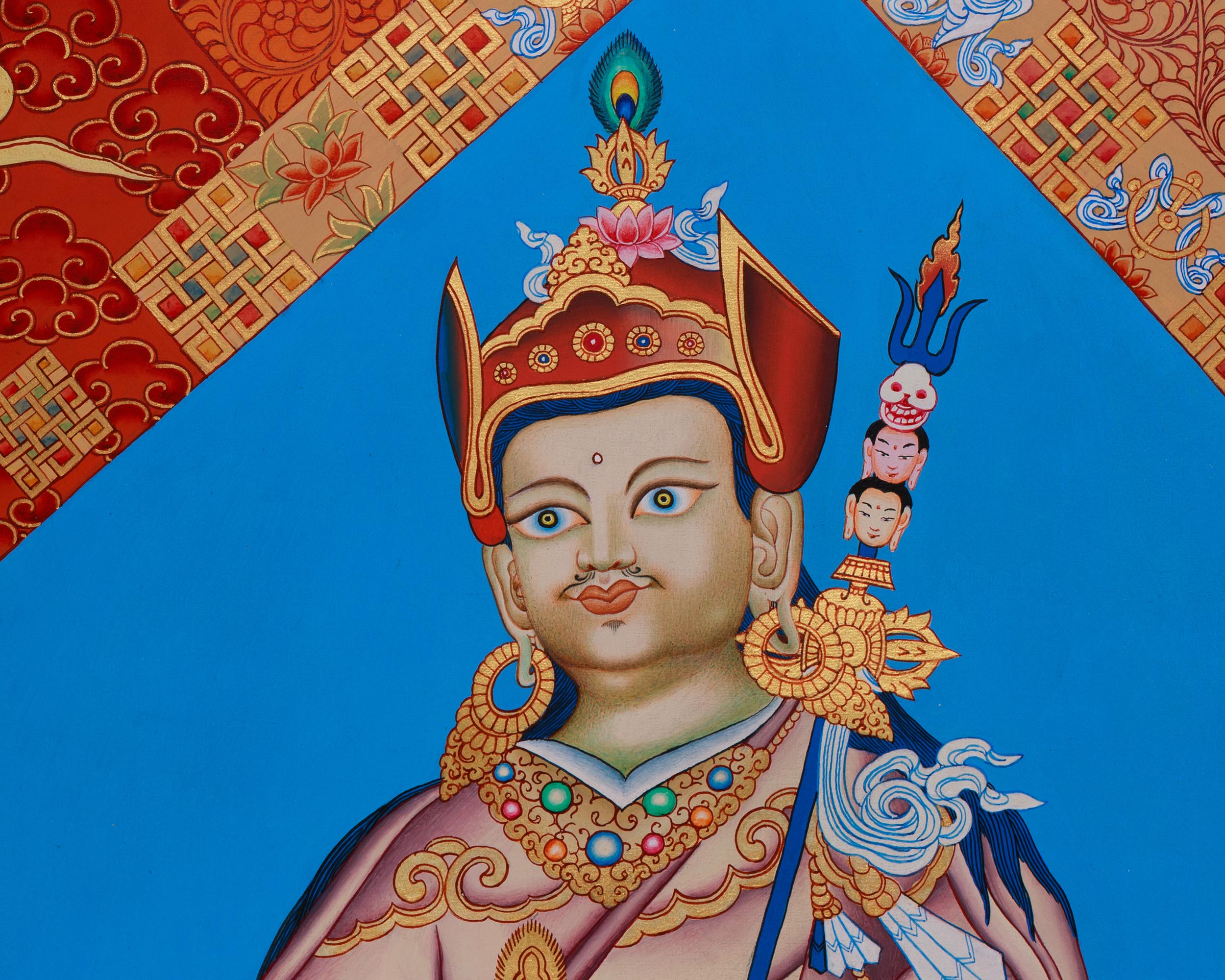 Tibetan Thangka of Padmasambhava | Sacred Guru Rinpoche Artwork for Vajrayana Practice
