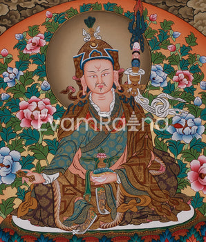 Traditional Guru Rinpoche | Thangka of Padmasambhava with 24K Gold Detailing