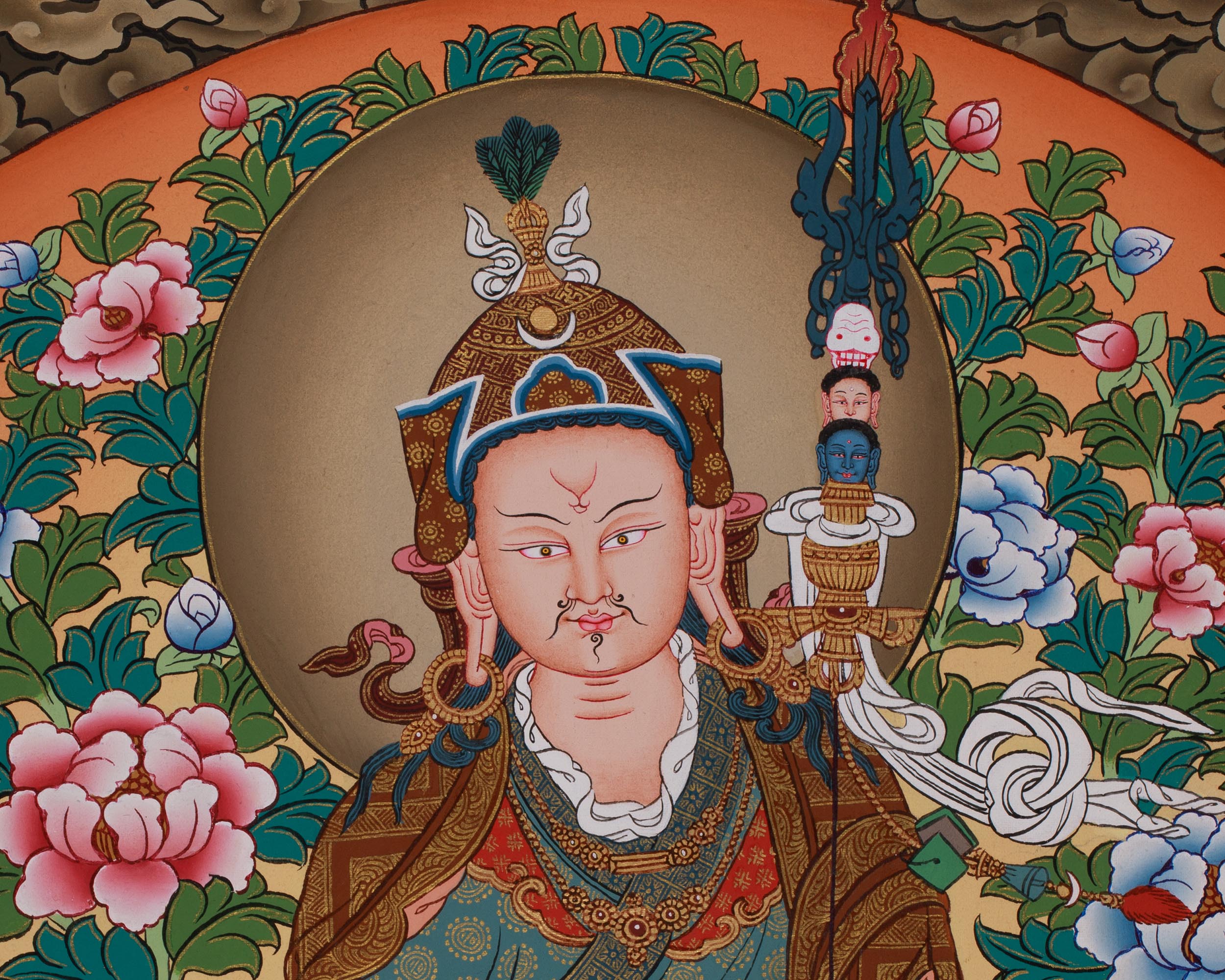 Traditional Guru Rinpoche | Thangka of Padmasambhava with 24K Gold Detailing