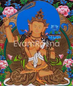 Thangka Of Manjushri | The Bodhisattva of Wisdom in Radiant Detail