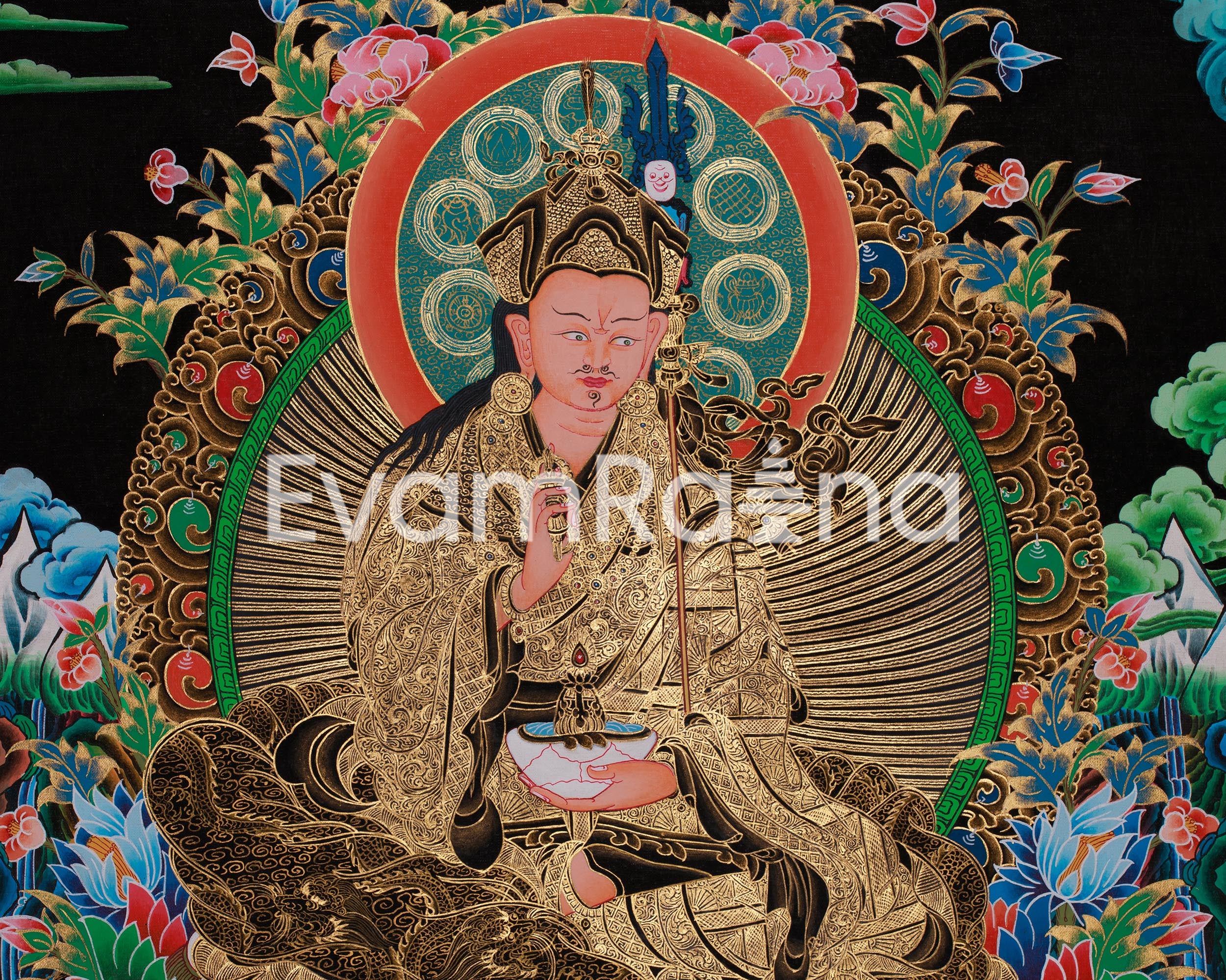 Guru Tsokye Dorje Artwork | Lotus Deity of Vajrayana | Power, Compassion and Wisdom