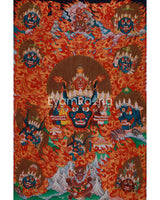 Yamantaka Head Thangka Painting | Guardian Against Ignorance, Fear, and Spiritual Obstacles