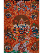 Yamantaka Head Thangka Painting | Guardian Against Ignorance, Fear, and Spiritual Obstacles