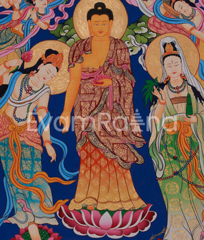 Standing Buddha Thangka | Symbol of Peace, Enlightenment, and Divine Grace