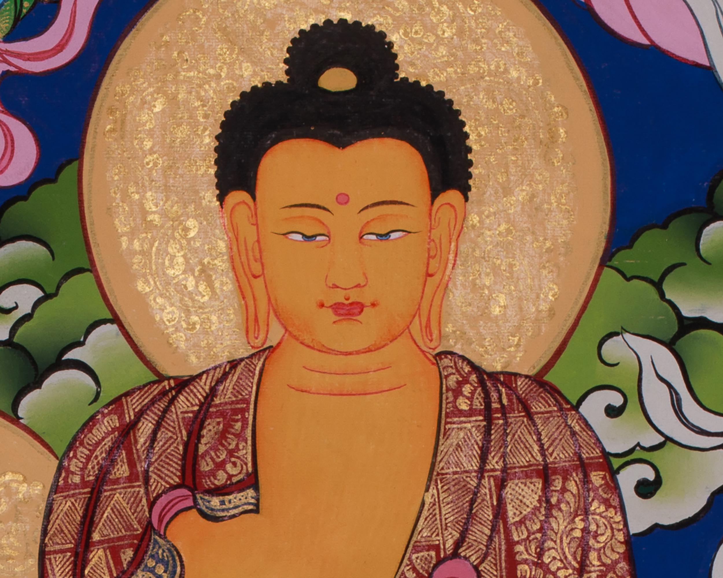 Standing Buddha Thangka | Symbol of Peace, Enlightenment, and Divine Grace