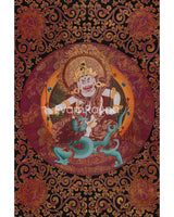 White Dzambhala Thangka | Deity of Wealth, Protection, and Spiritual Abundance