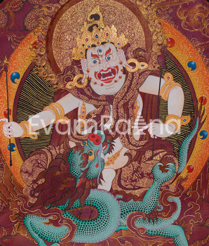 White Dzambhala Thangka | Deity of Wealth, Protection, and Spiritual Abundance